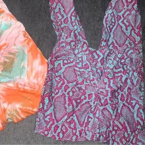 V-Scrunch Leggings Lici fit Purple Aqua Snake